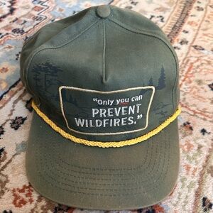 Green Smokey Bear Cap with Yellow Rope
